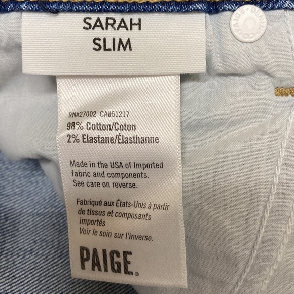 NWT:
Paige Sarah Slim High Rise Embarcadero Wash➰ - Picture 11 of 13